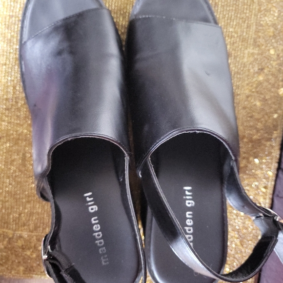 BLACK MADDEN GIRL SONNY PLATFORM CHUNKY HEEL CLOG SANDALS SIZE 10 - Picture 11 of 12